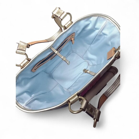 Vintage COACH Legacy Multicolor Straw Basket and gold Turnlock Wallet Set - Picture 2 of 14